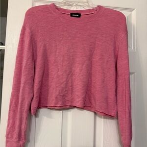 NWOT Monrow Pink Cropped Sweatshirt Small